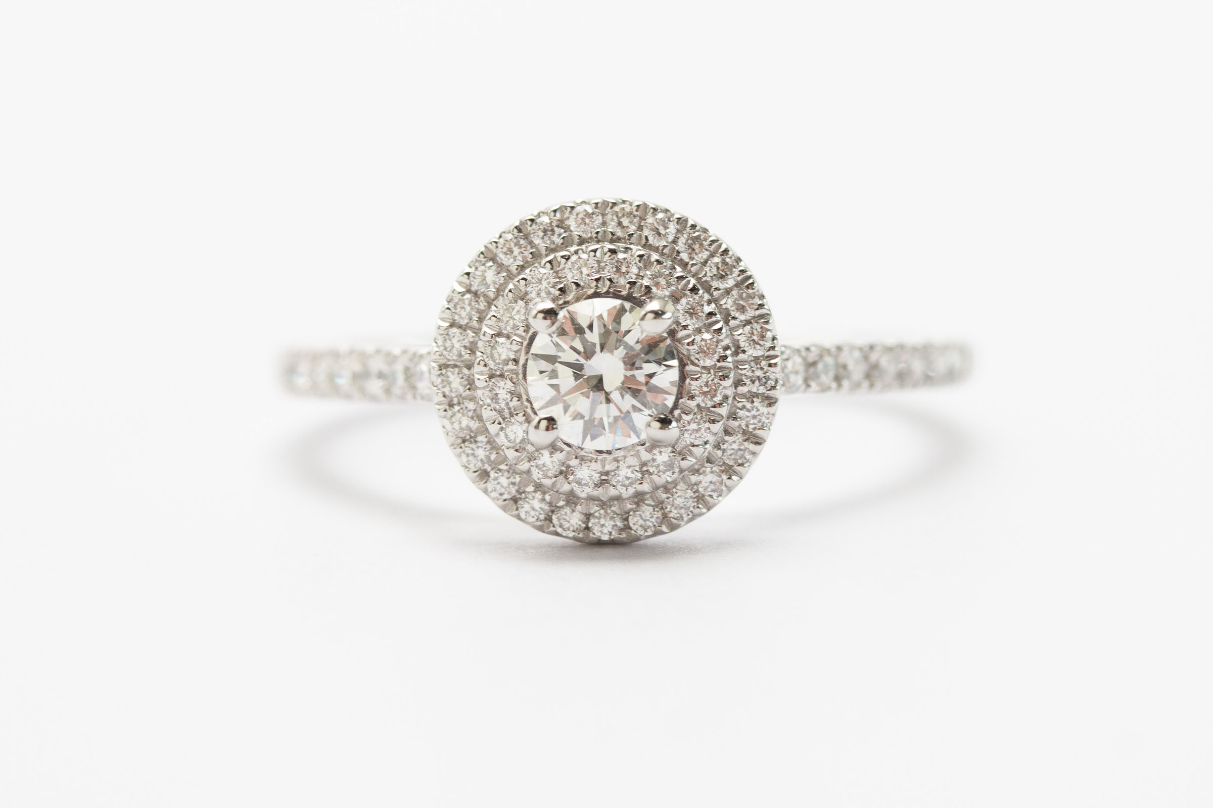 12600055 Platinum And Diamond Two Row Halo Ring