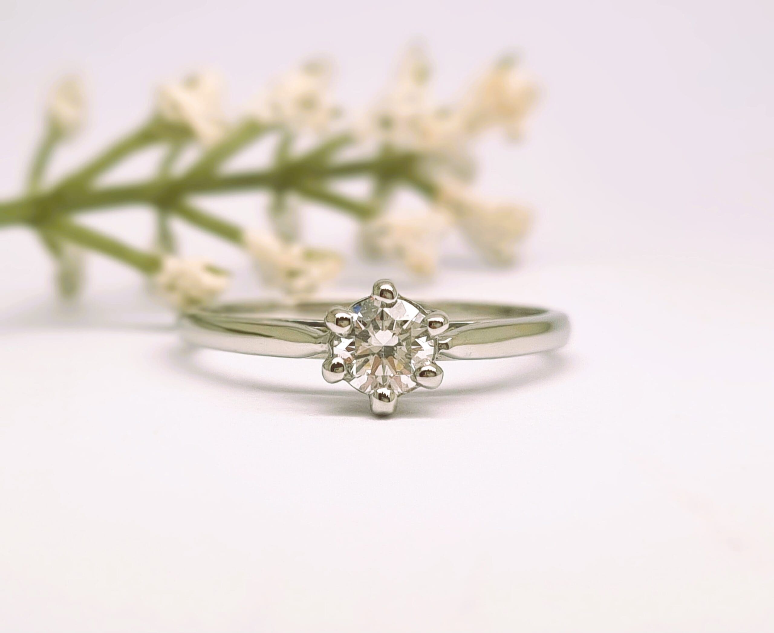 12600082 Platinum And Diamond 0.30ct Round Solitaire Engagement Ring
