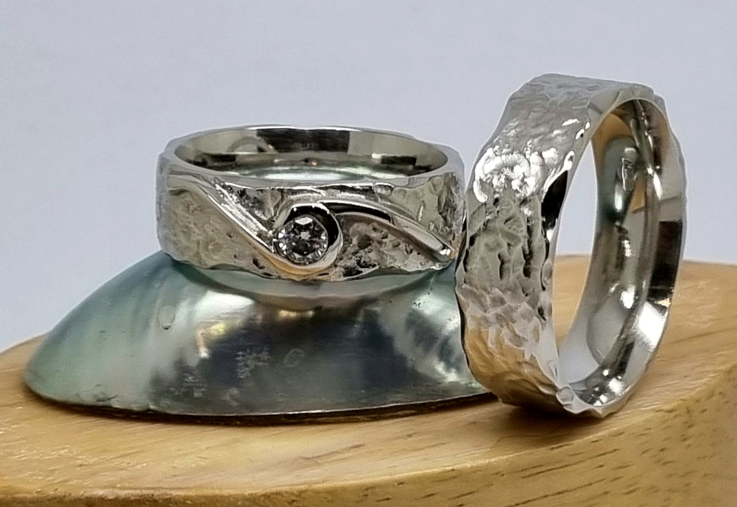 313 Commission Organic Nature Designed Men's And Ladies Wedding Band - Image 4