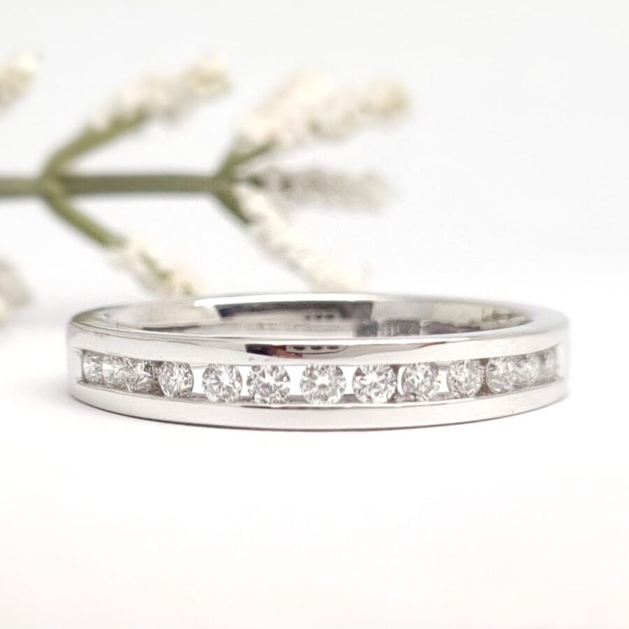 13400034 18ct White Gold And Diamond 0.25ct Half Eternity Ring