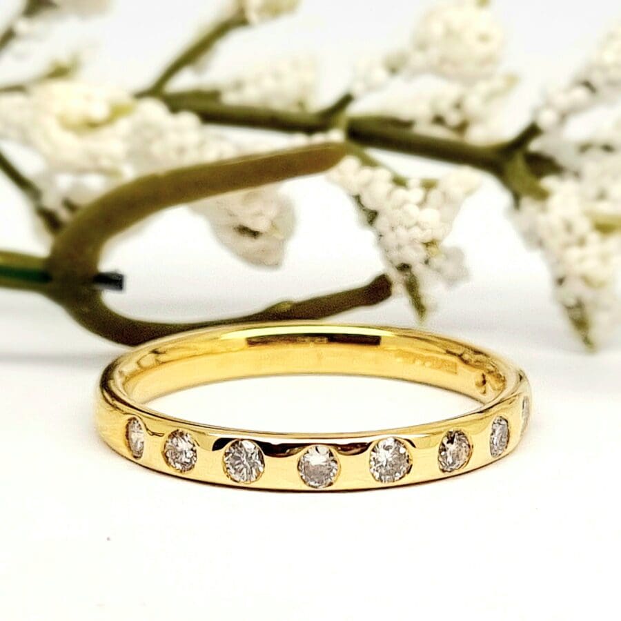 13400050 18ct Yellow Gold And Diamond 0.32ct Half Eternity Ring