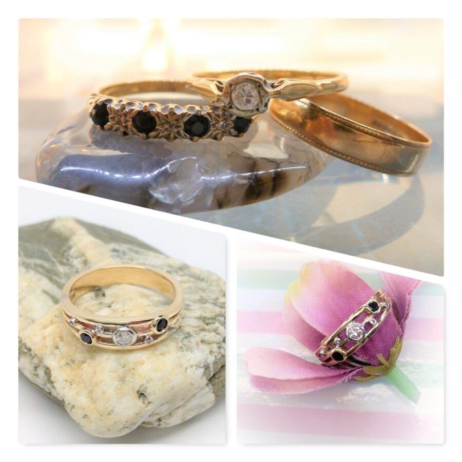 403 3 x Mismatched Gold Rings To The Perfect Bubble Style Ring