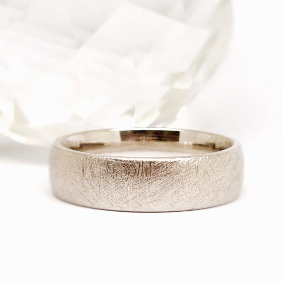 11600025 Platinum 6mm Cushion Court Textured Wedding Band