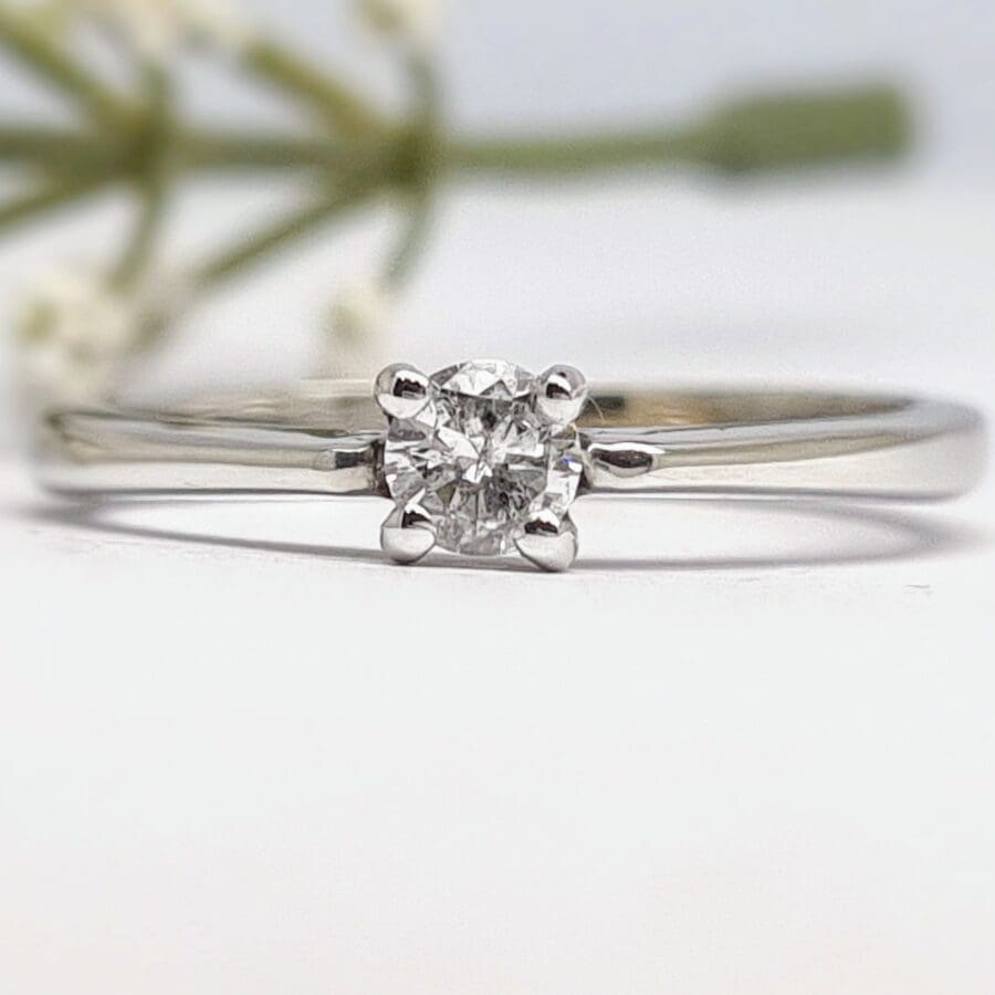 12200041 9ct White Gold Diamond Solitaire Engagement Ring