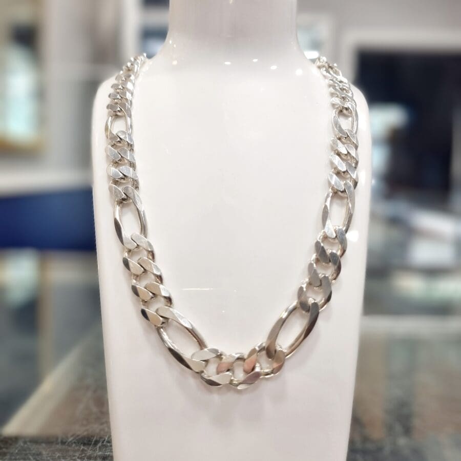 21100147 925 Sterling Silver 22inch Figaro Chain