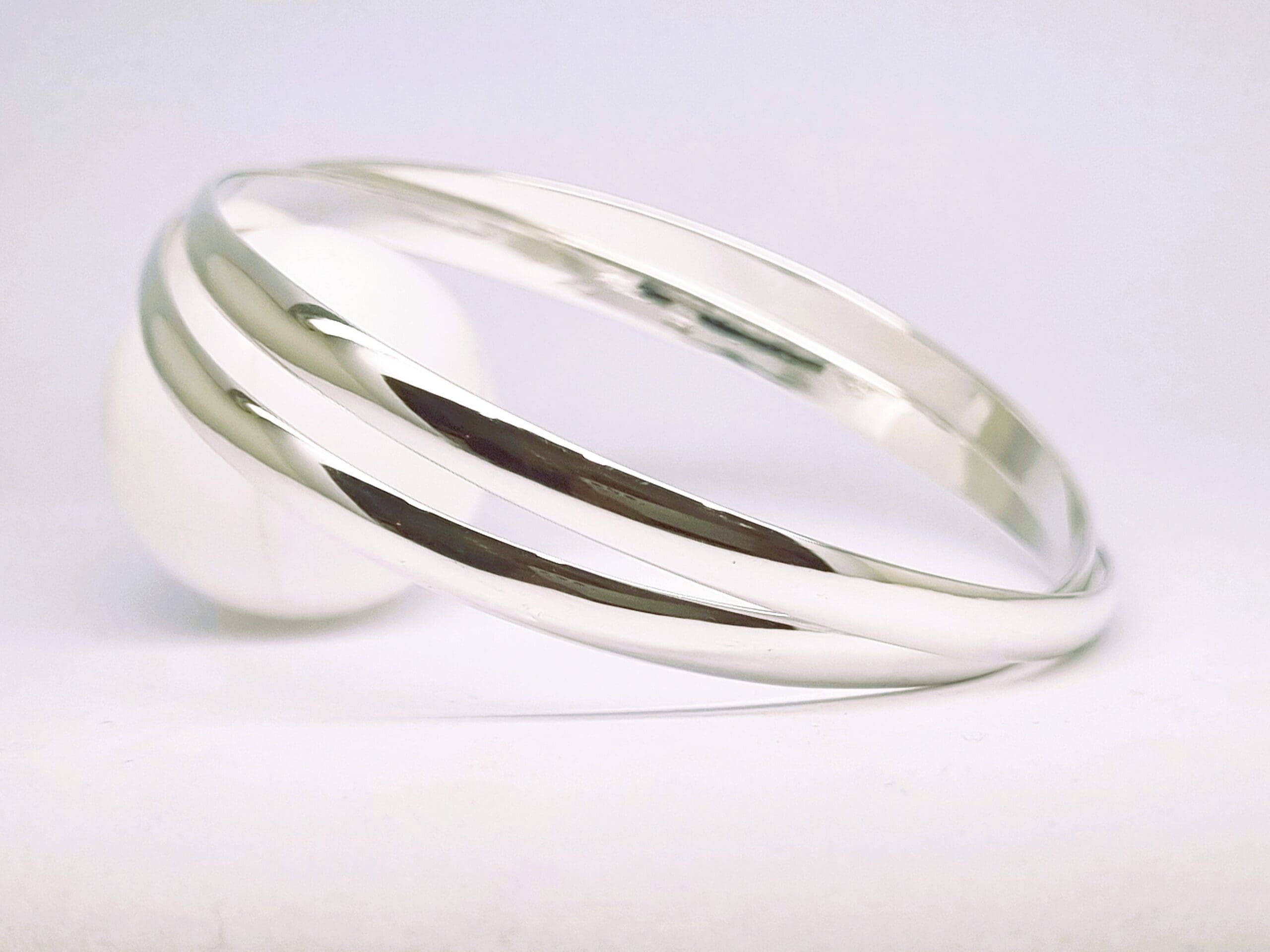 40100181 925 Sterling Silver Two Entwined Bangles
