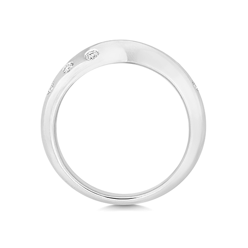 11400021 18ct White Gold Diamond Set Ribbon Twist Wedding Band - Image 3