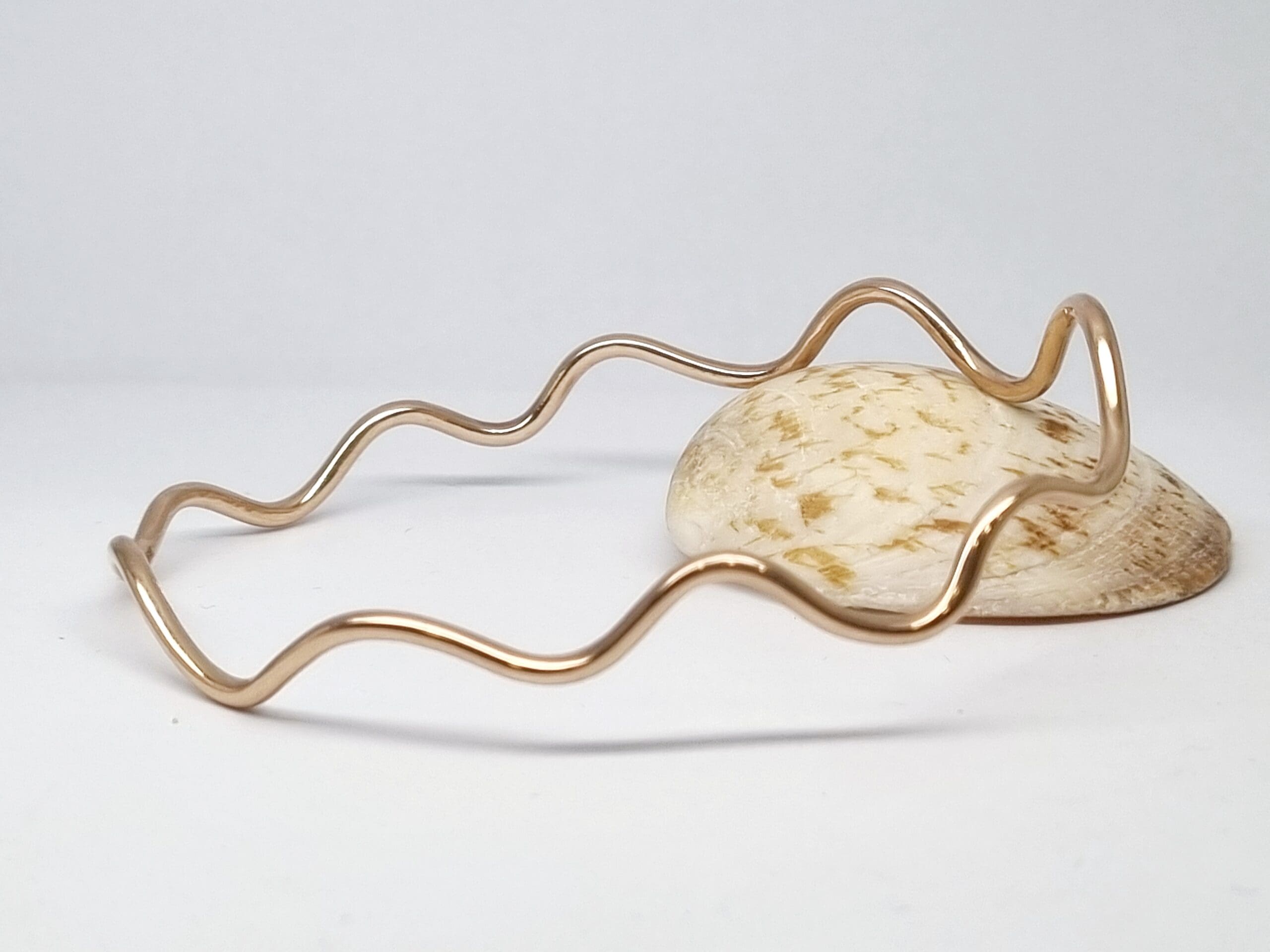 9ct Yellow Gold Irregular Wave Handmade Bangle