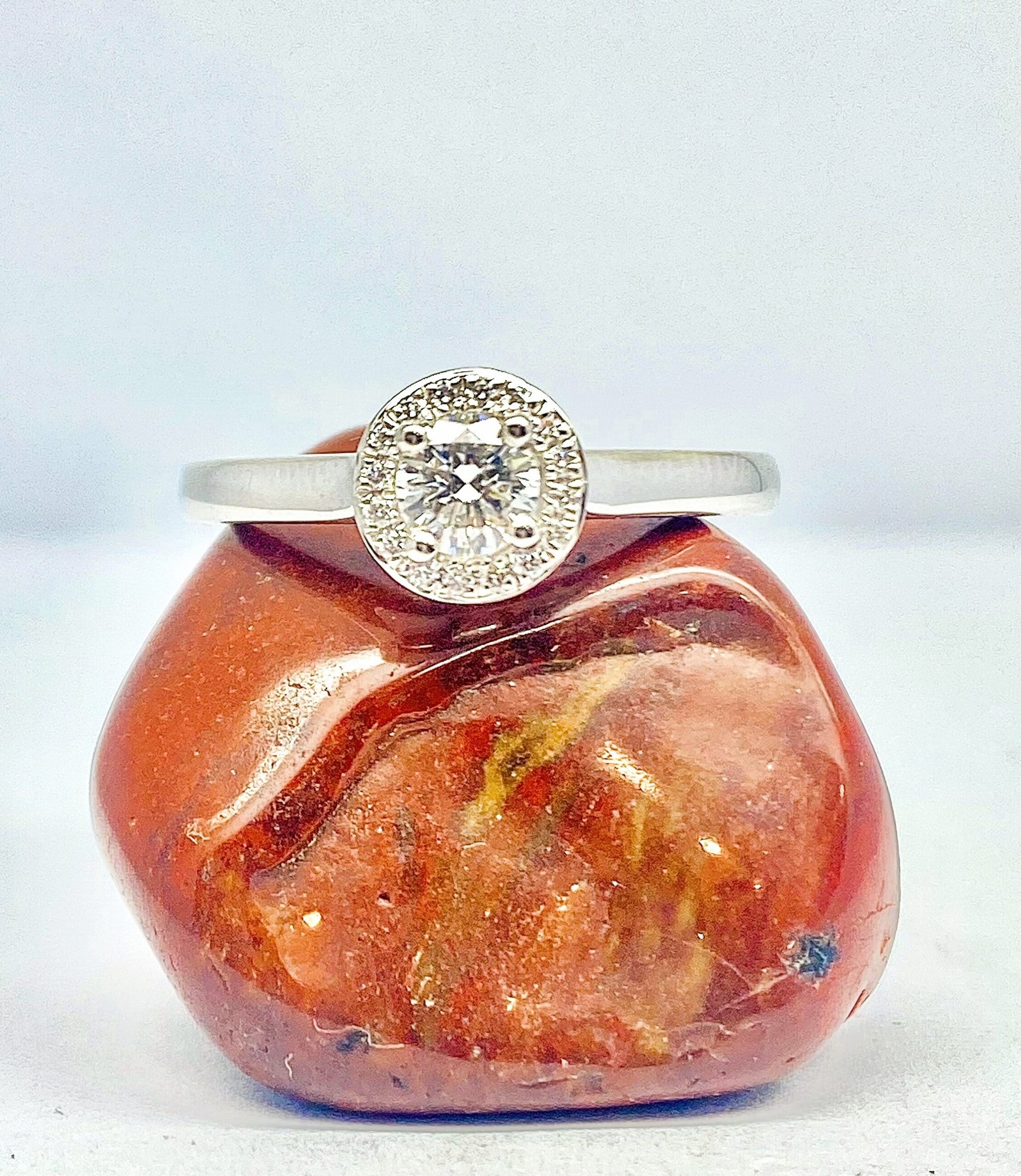 15600047 Platinum And Diamond Halo Cluster Ring - Image 2