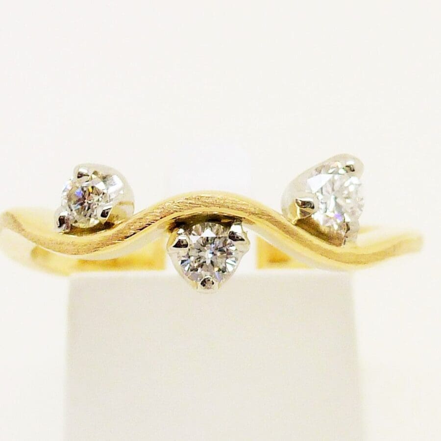 420 Three Stone Branch Style Diamond Ring Commission