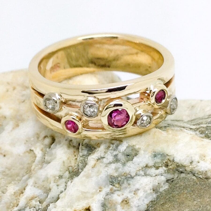 414 Ruby And Diamond Dress Ring Commission