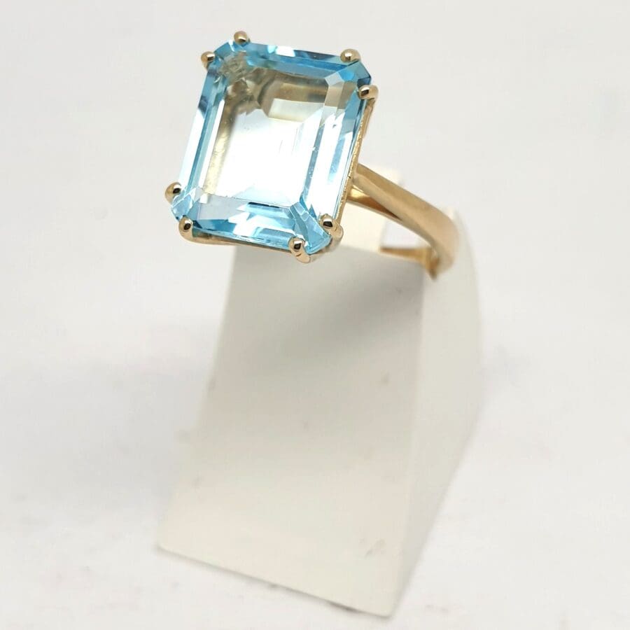 409 Custom Blue Topaz Stone Set Into A Dress Ring Commission