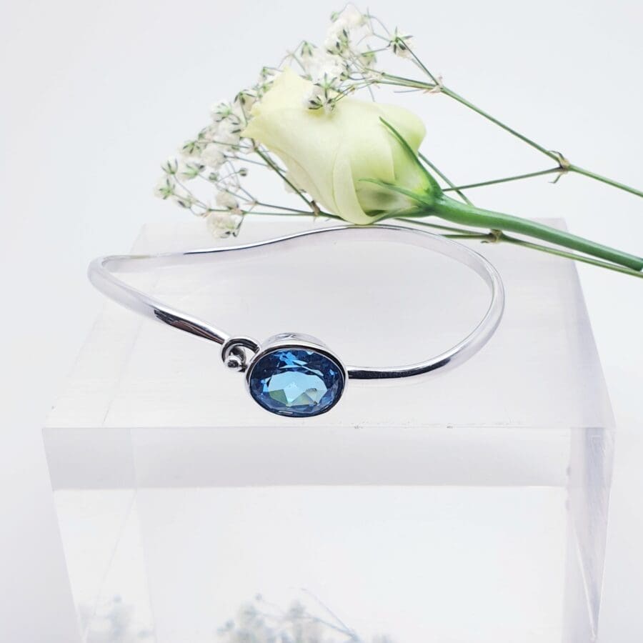509 Commission Topaz and Gold Wave Bangle