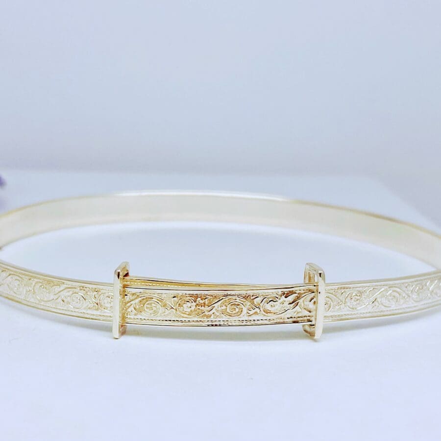 90100161 Childs 925 Sterling Silver Roll Edge Adjustable Bracelet