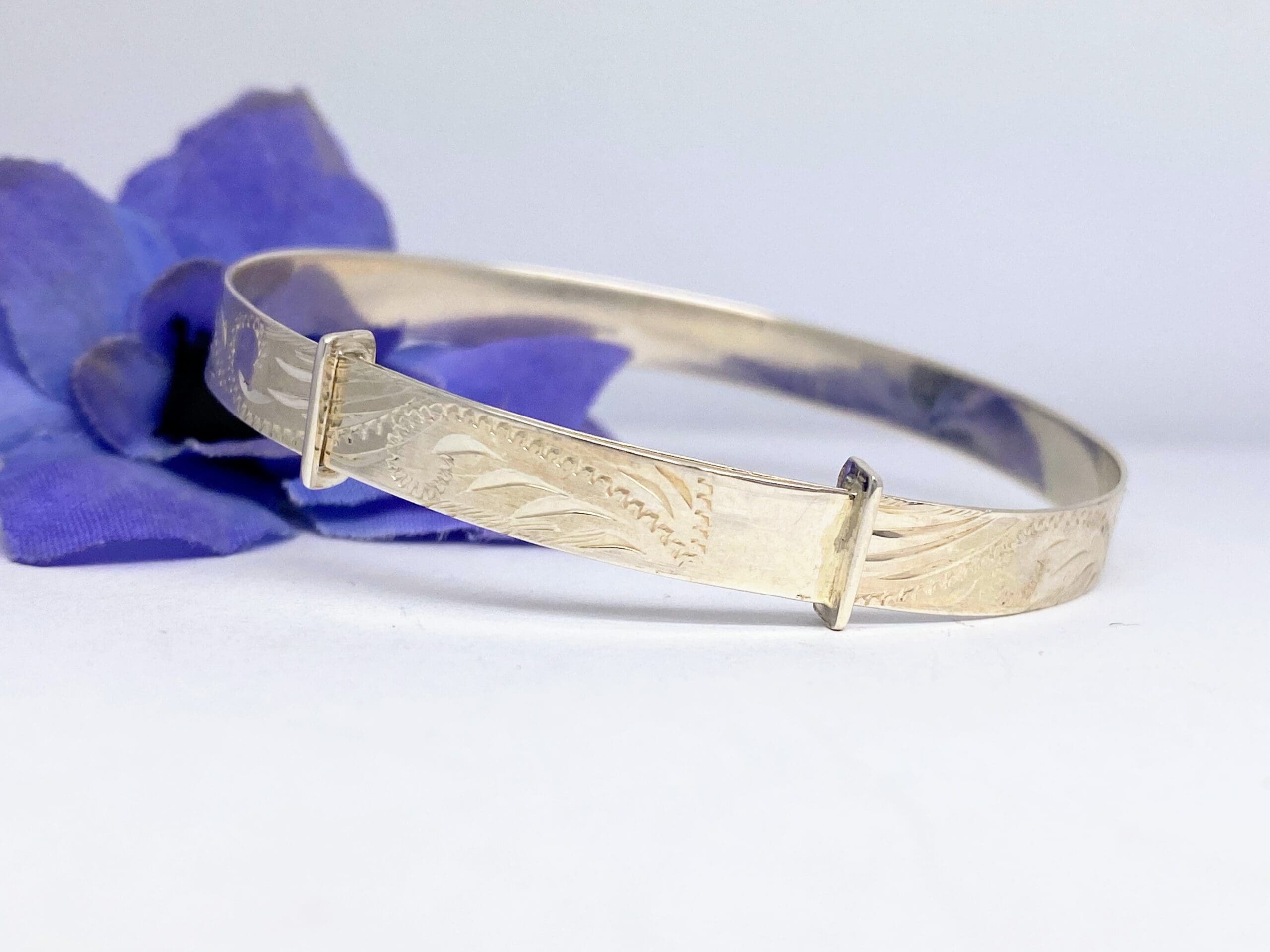 40100179 Childs 925 Sterling Silver Engraved Adjustable Bracelet