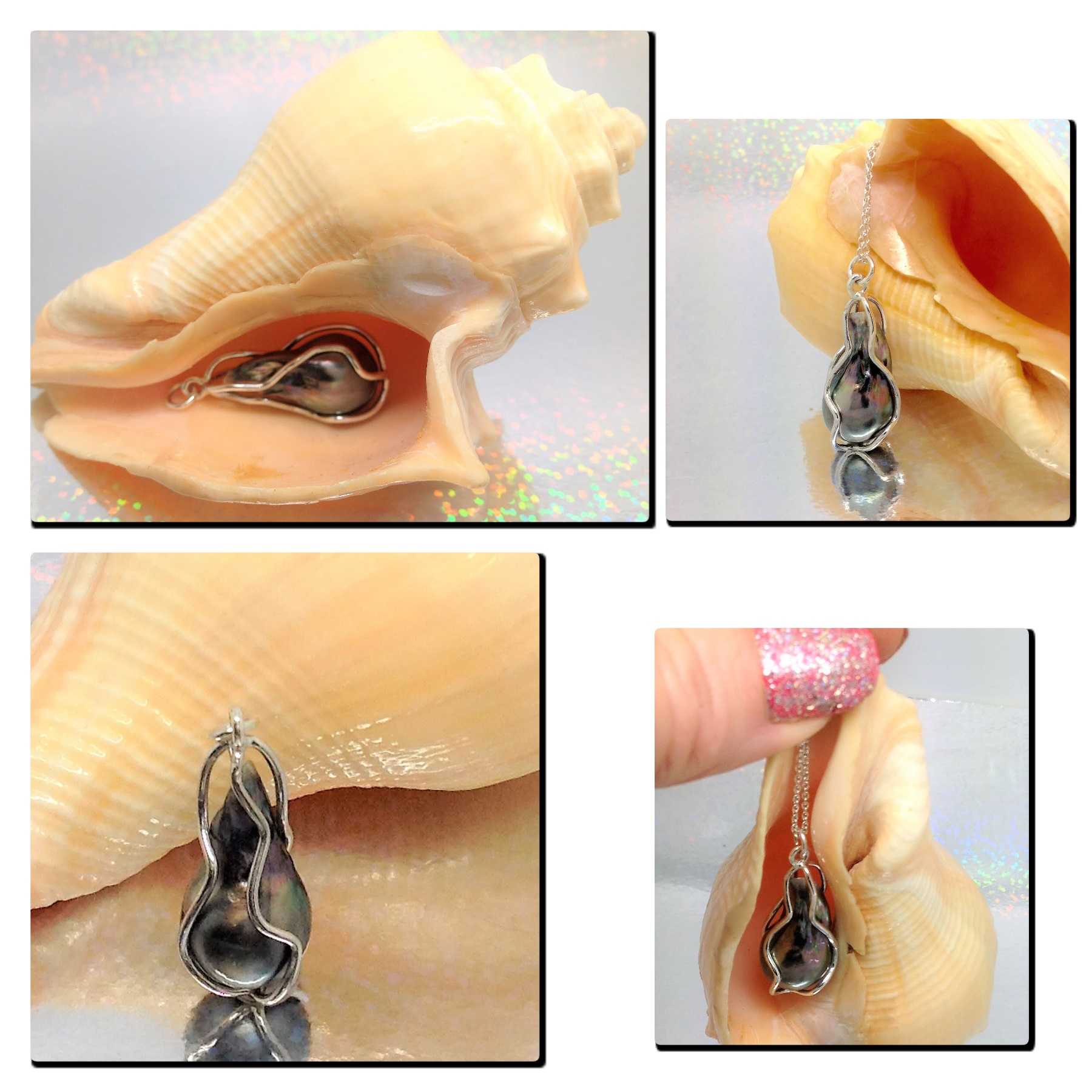 803 Pearl Wrapped In A Custom Silver Cage Commission - Image 6