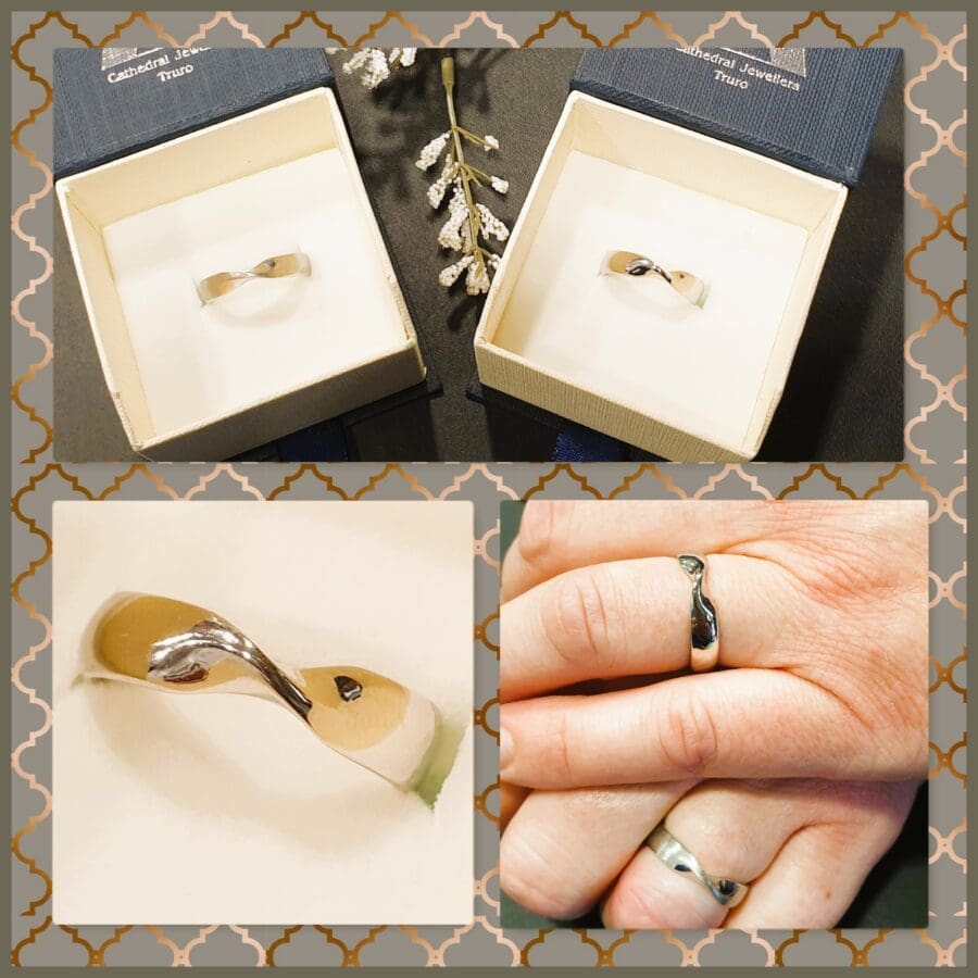 224 Commission Men's And Women's Matching Ribbon Twist Wedding Bands