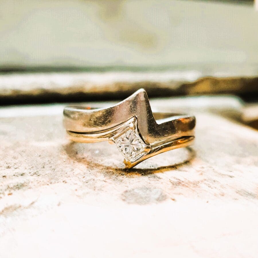 212 Commission Wedding Band Lightening Bolt Contoured