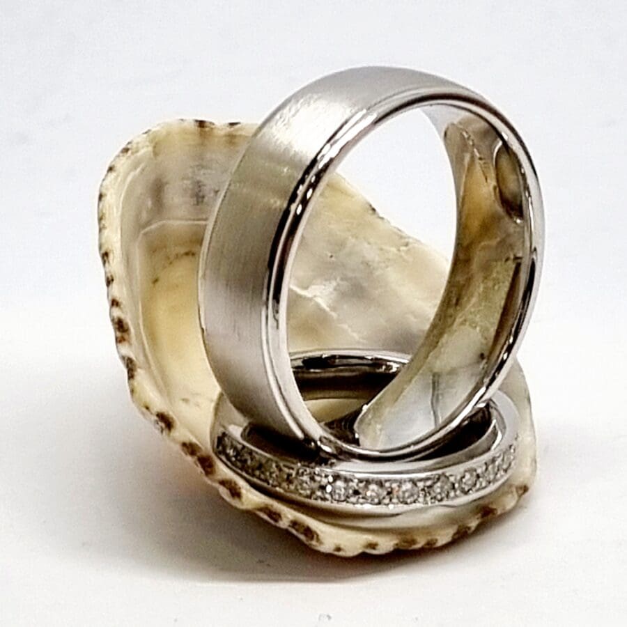 Commission Wedding Band Men's Grooved and Brushed