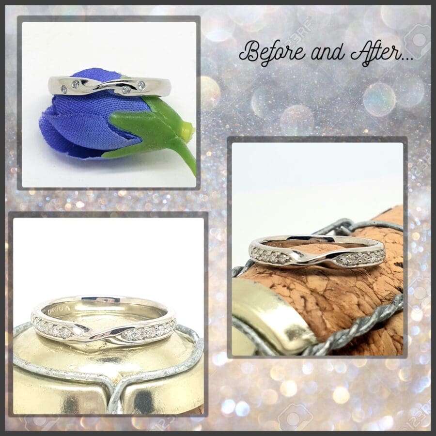 602 Before And After Ribbon Twist Wedding Band Remodelled