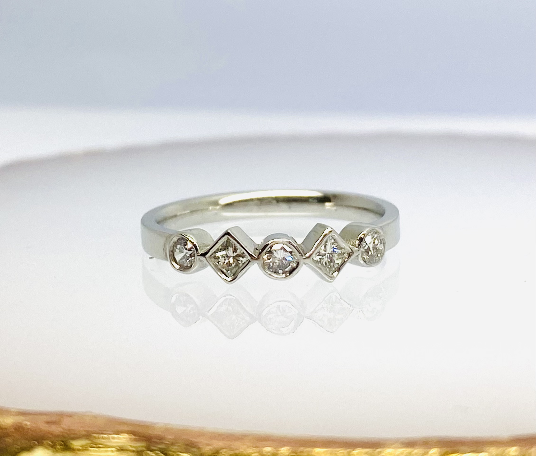 13600090 Platinum And Diamond Mixed Round And Princess Dress Ring - Image 5