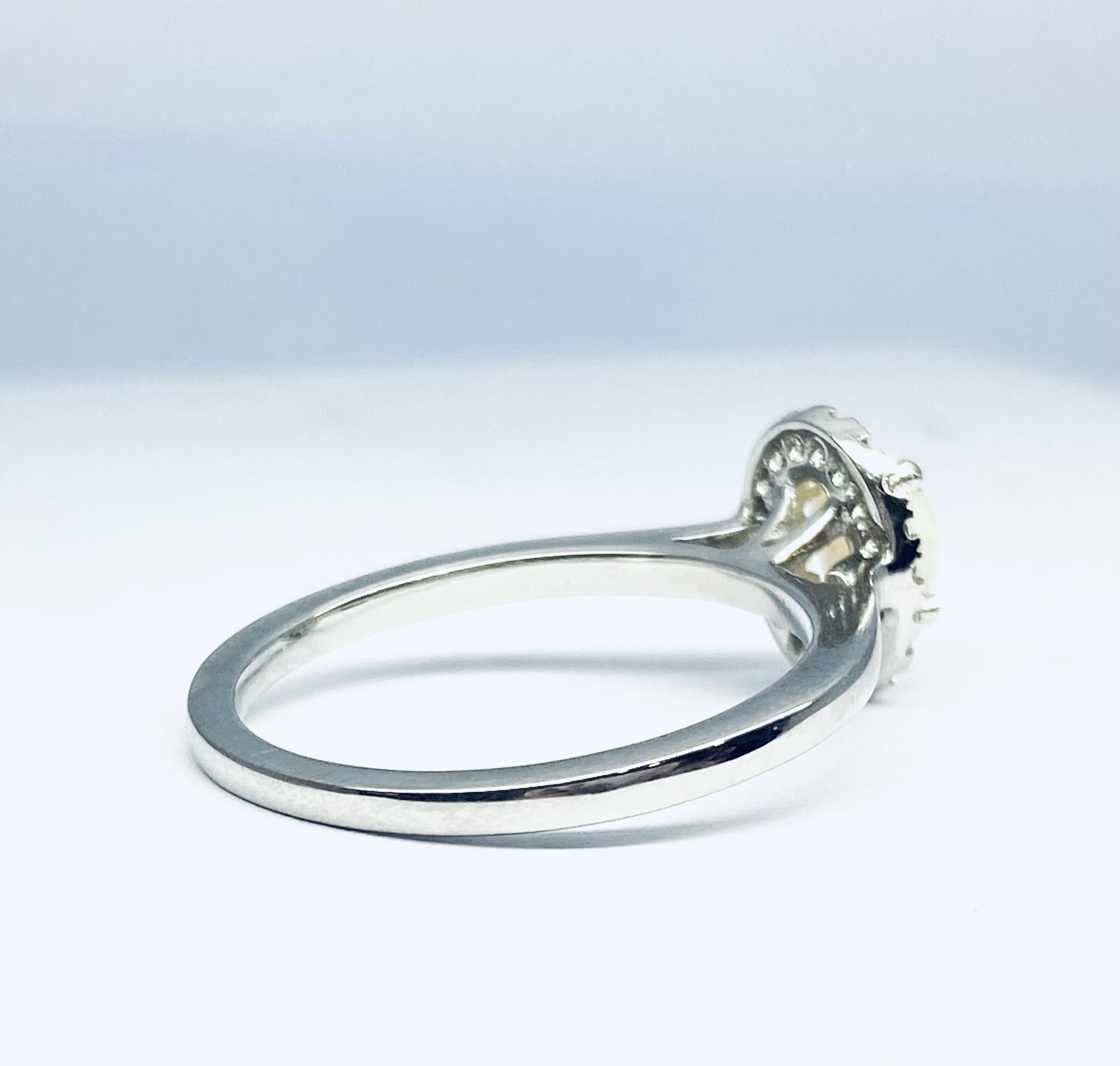 15600052 Platinum Opal And Diamond Halo Ring - Image 4