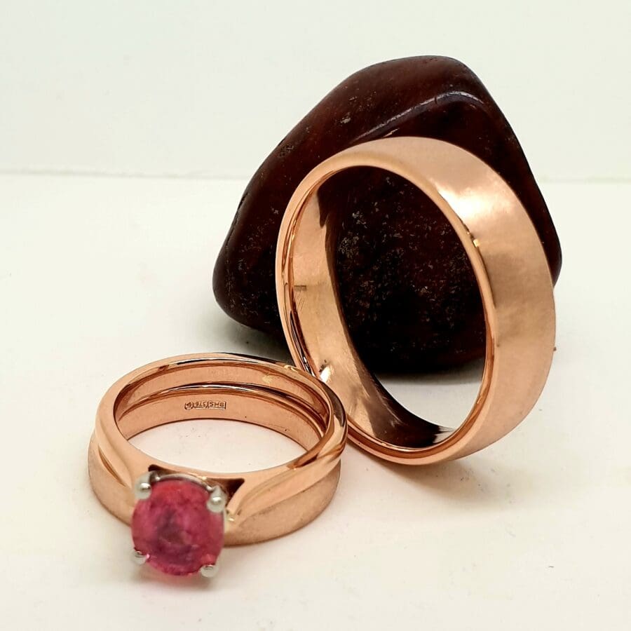 310 Commission Rose Gold Brushed Finish Wedding Rings