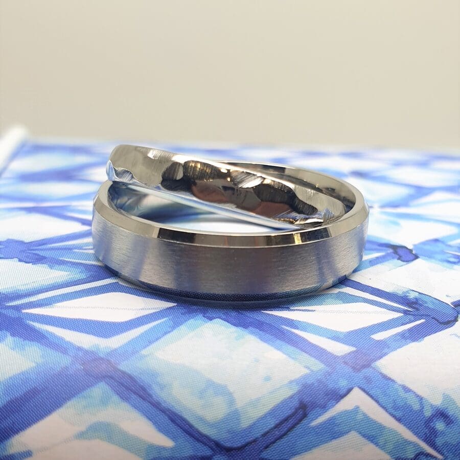 107  Commission His And Hers Beaten And polished Bands