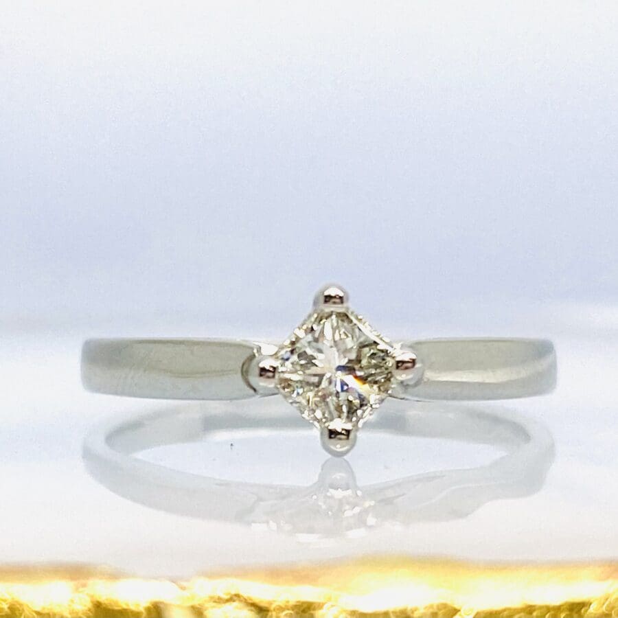 12600095 Platinum And Diamond 0.34ct Compass Princess Cut Engagement Ring