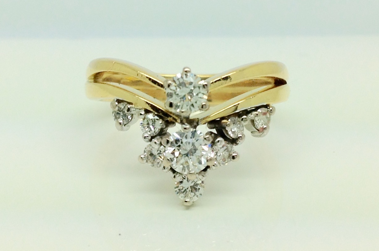 203 Commission Contoured Gold Gentle Wishbone Wedding Band - Image 2