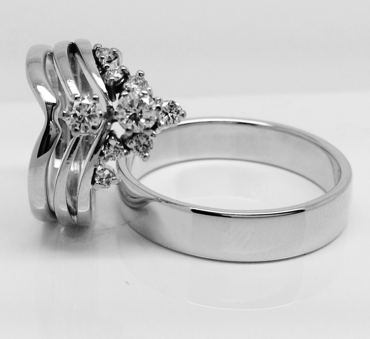 203 Commission Contoured Gold Gentle Wishbone Wedding Band - Image 6