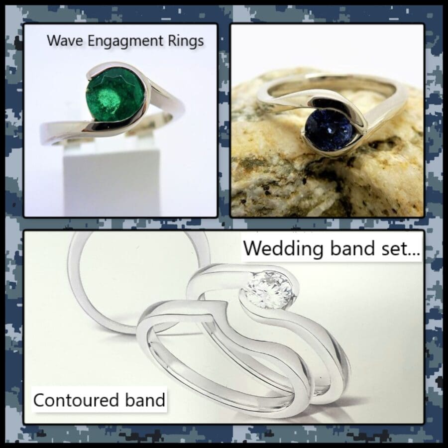 213 Commission Contoured 'Wave' Wedding Band