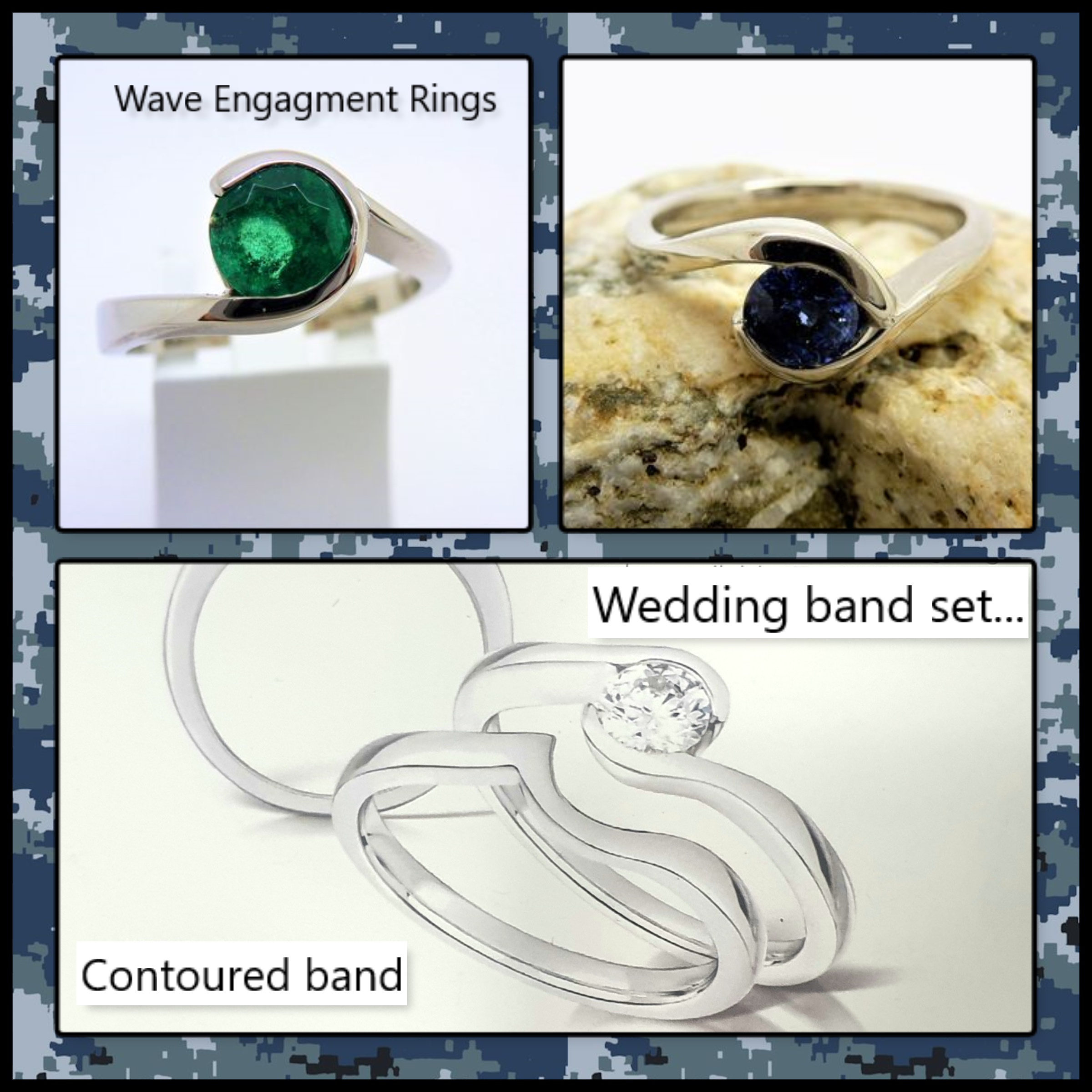 213 Commission Contoured 'Wave' Wedding Band