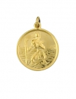 90100079 9ct Yellow Gold Round St Christopher Pendant