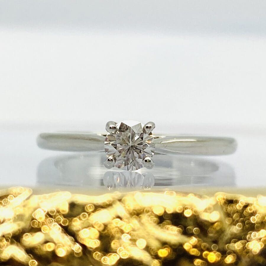12600097 Platinum And Diamond 0.31ct Round Solitaire Engagement Ring