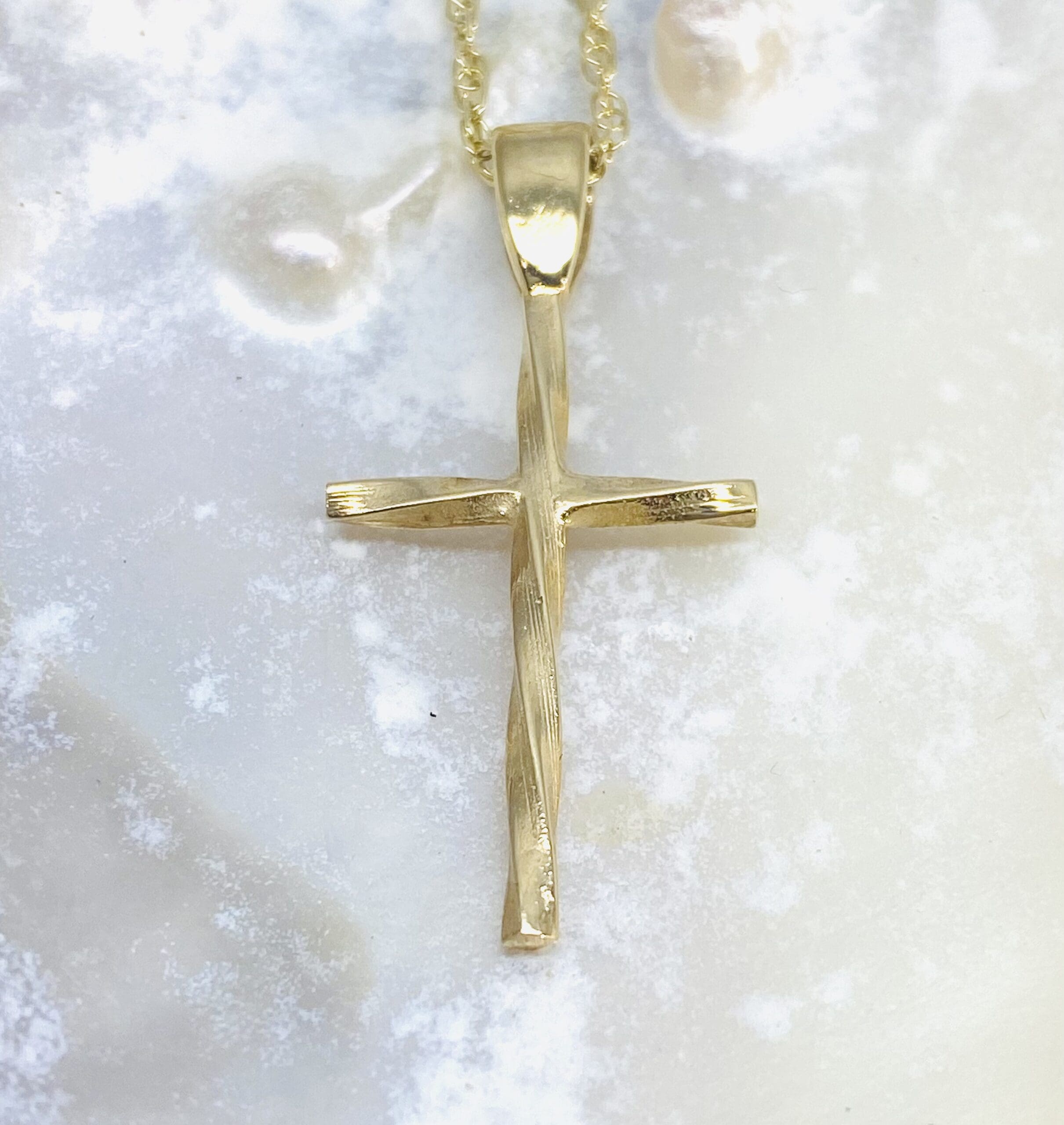 90100074 9ct Yellow Gold Twist Large Cross