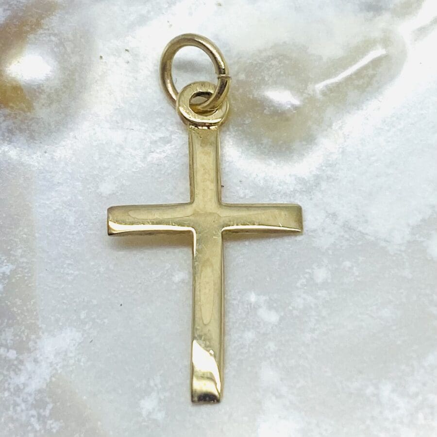 90100131 925 Sterling Silver Small Curved Pointed Cross With Bale