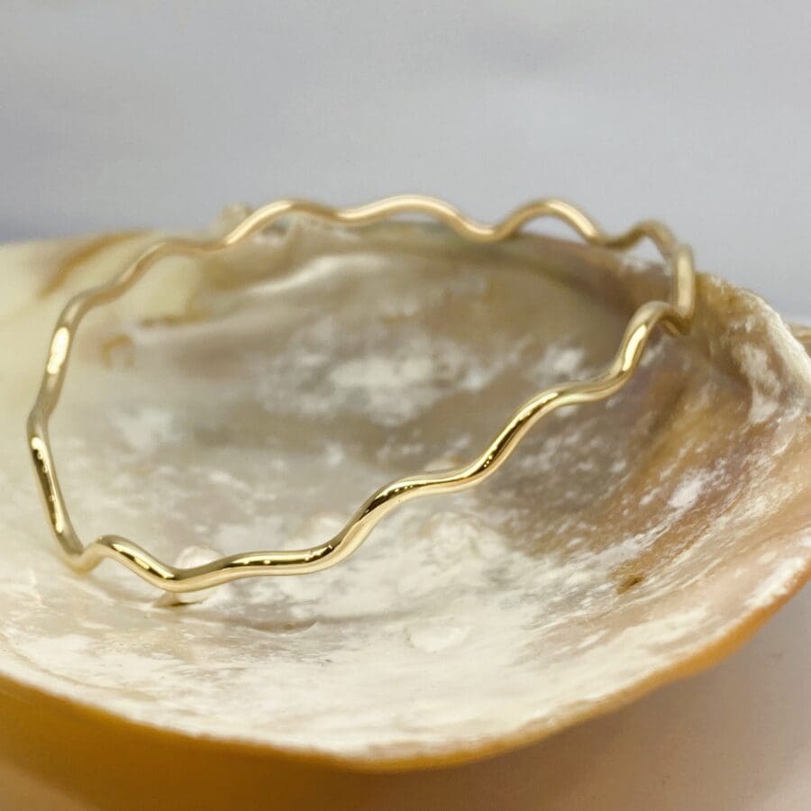 501 Commission 9ct Yellow Gold "Wave" Hand Made Bangle