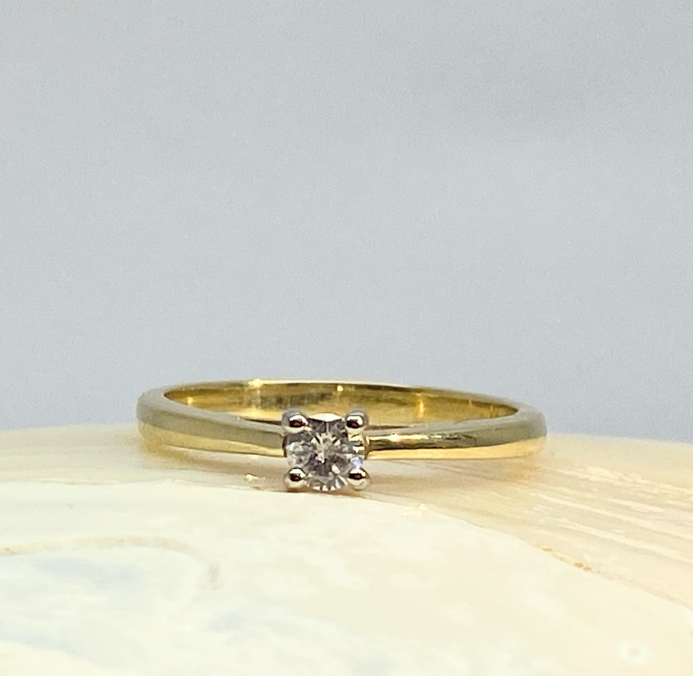 12200045 9ct Yellow Gold Diamond 0.15ct Solitaire Engagement Ring