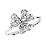 15800125 925 Sterling Silver And CZ Shamrock Ring