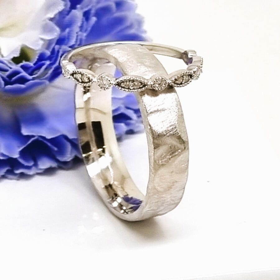 300 Commission Wedding Bands Satin Finish Hammered