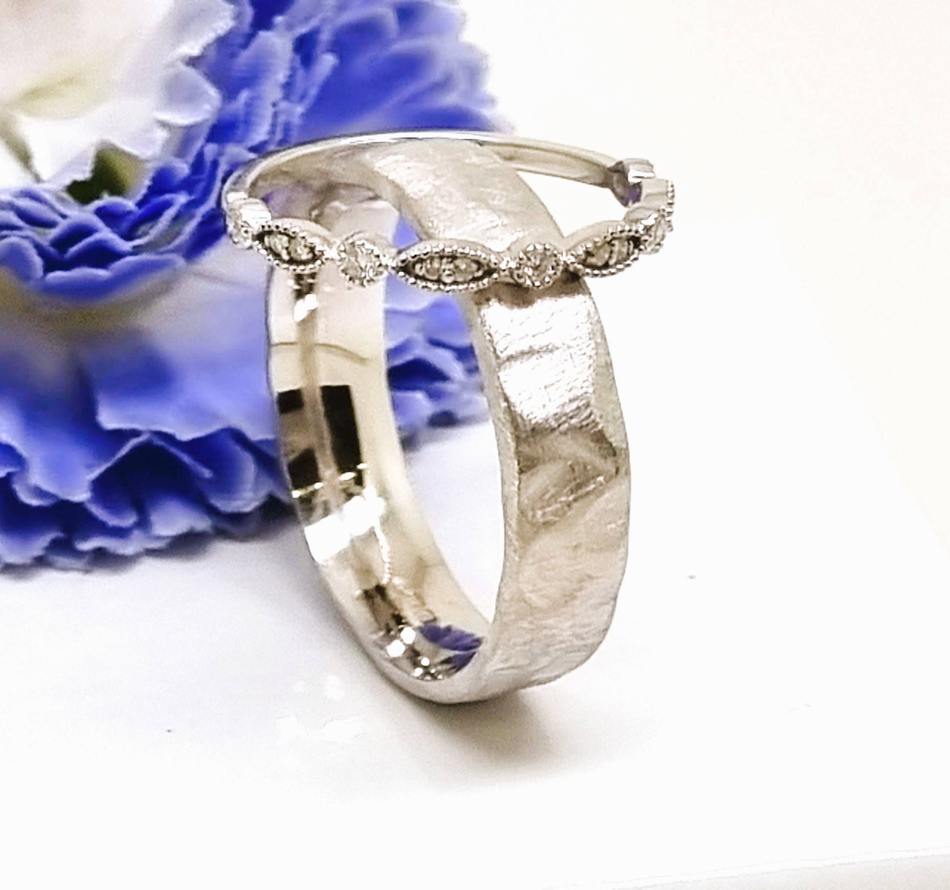 300 Commission Wedding Bands Satin Finish Hammered