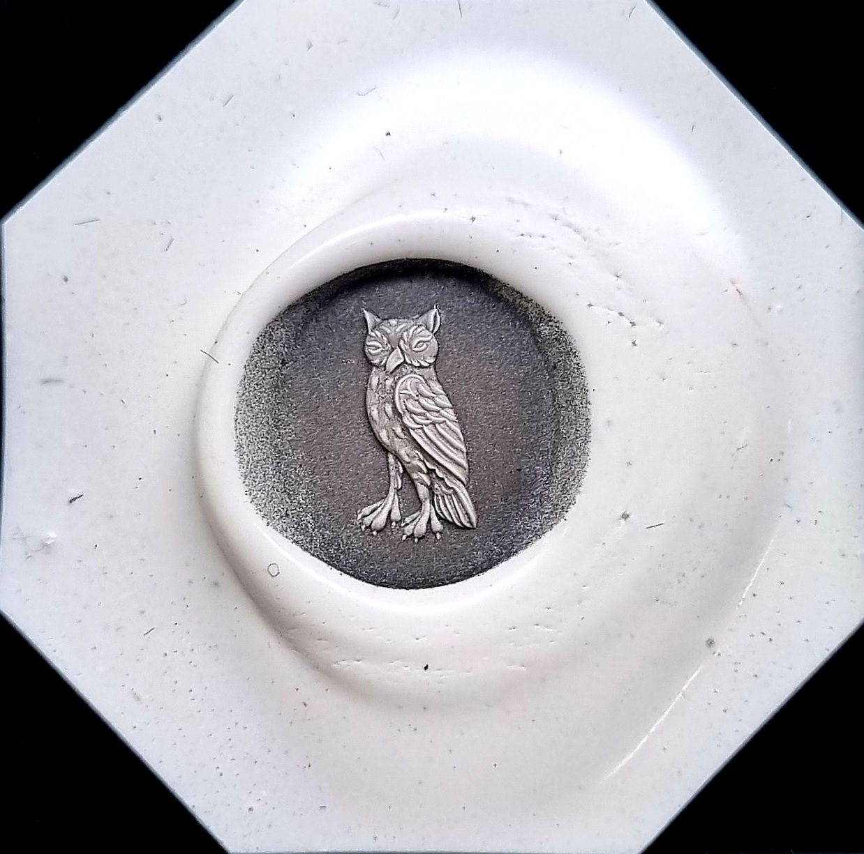 002 Commission Engraving Owl Gold Ring Seal Engraving - Image 4