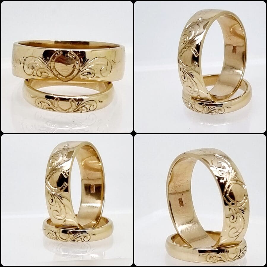 004 Commission Engraving Worn Design Engraved On Wedding Bands