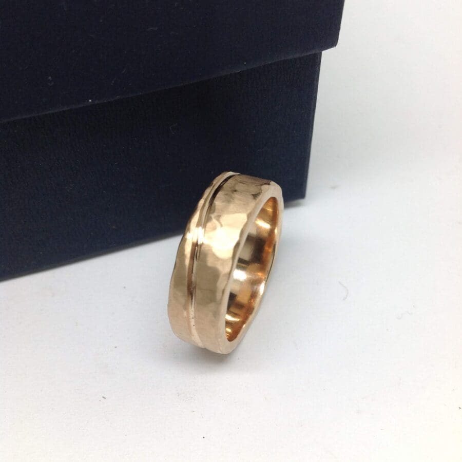 Stock...Men's 18ct Yellow and White Gold Wedding Band