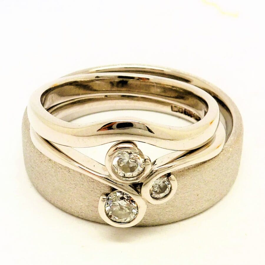 200 Commission Women's Curved Contoured And Men's Textured Wedding Bands