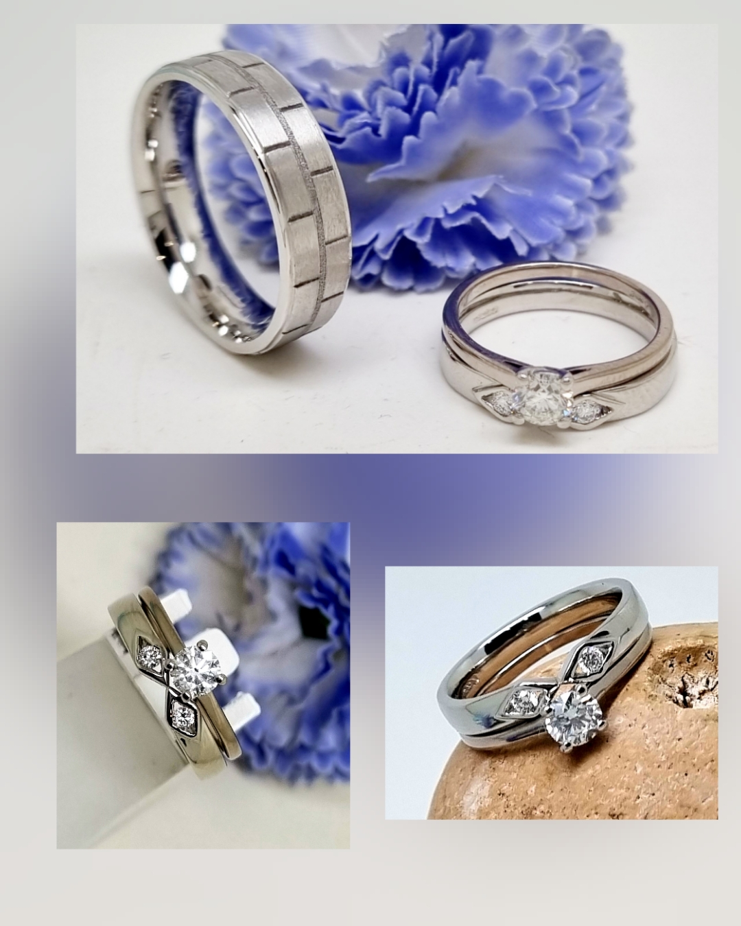 003 Commission Engraving Brick Style Platinum Men's And Women's Bow Tie Wedding Band