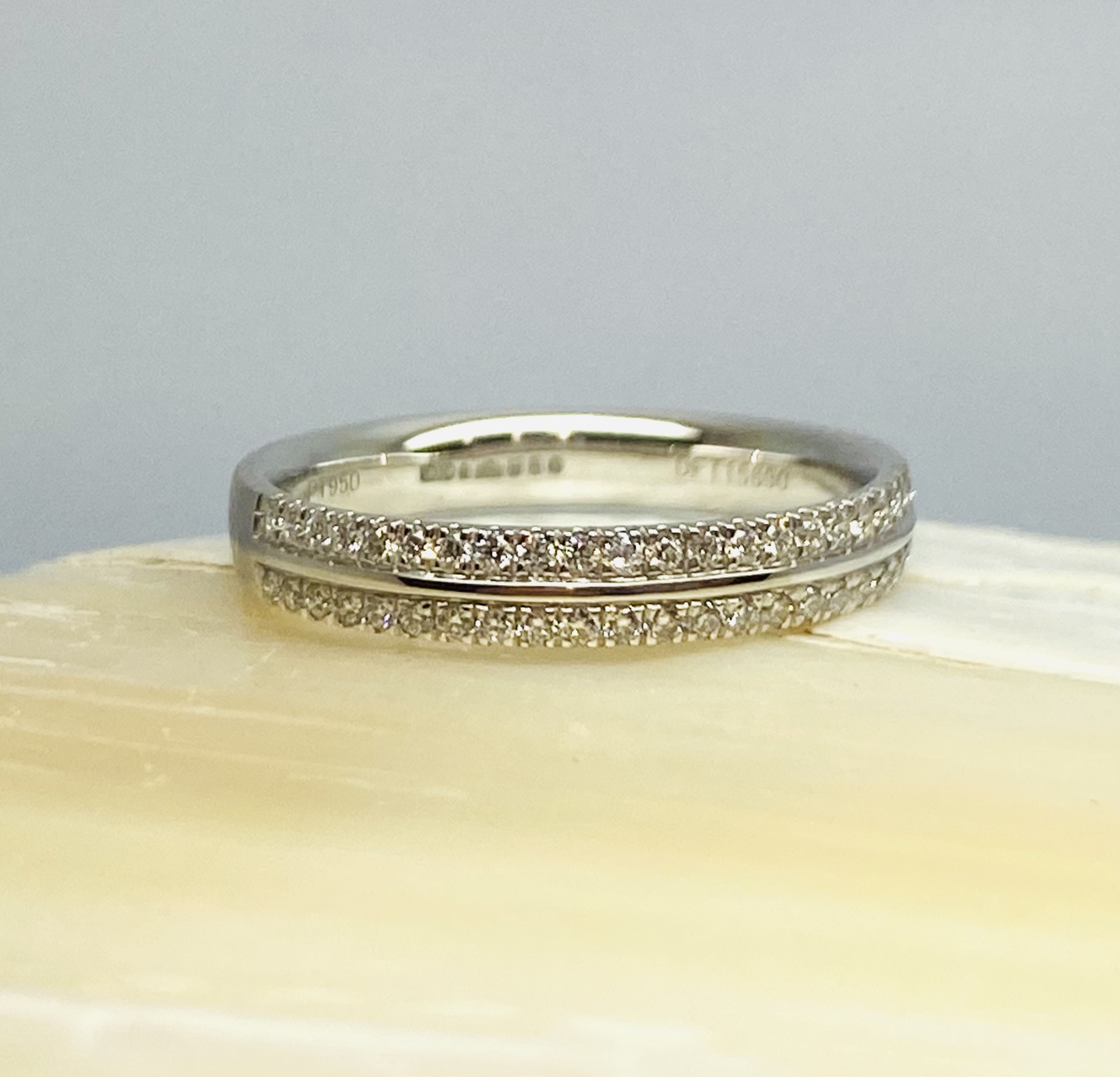 13600092 Platinum And Diamond Two Row 0.24ct Half Eternity Ring - Image 2