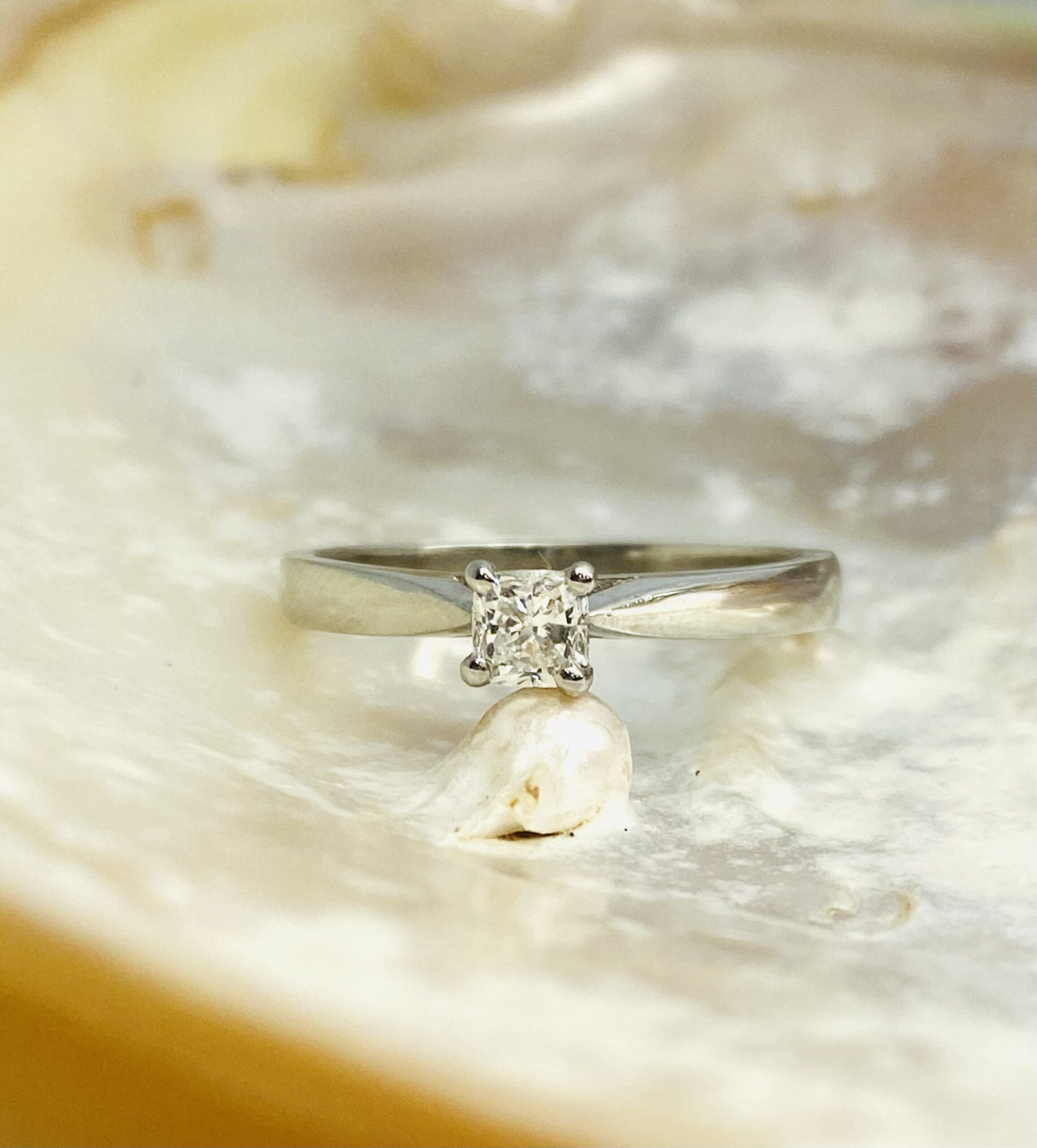 12600102 Platinum And Diamond 0.29ct Cushion Solitaire Engagement Ring - Image 2