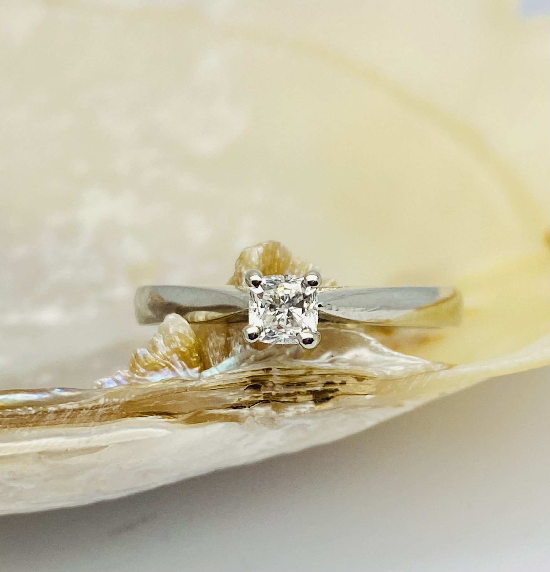 12600102 Platinum And Diamond 0.29ct Cushion Solitaire Engagement Ring